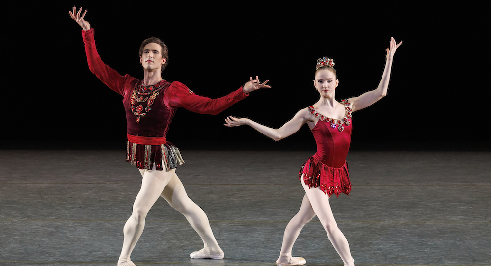 Emma Von Enck with Joseph Gordon in George Balanchine's 'Rubies'. Photo by Erin Baiano.