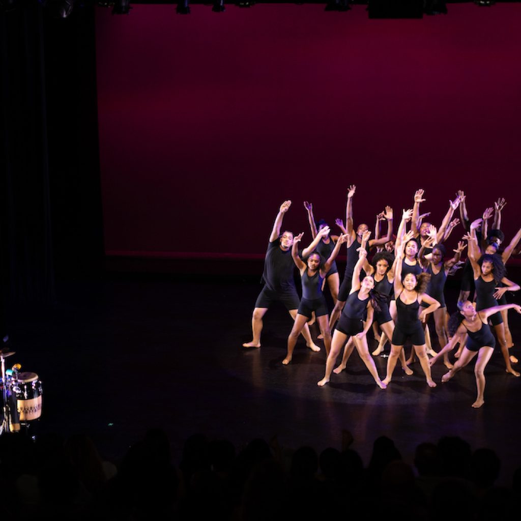 Young Dancemakers Company in 'Self Portrait Movement Exploration' at the Finale Concert. Photo by Alice Chacon.