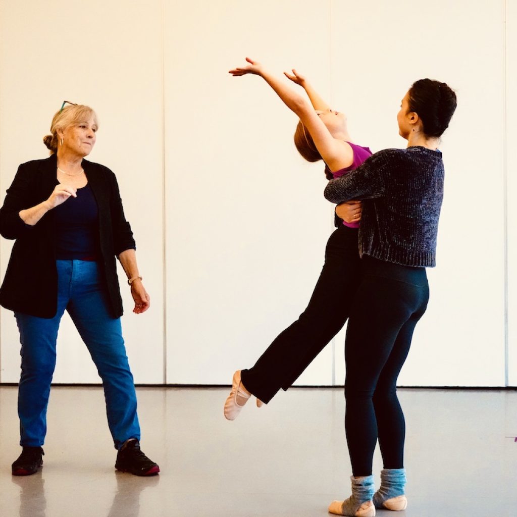 Lydia Johnson with LJD's Maia Culbreath and student dancer Elise Boikess. Photo by Steven Pisano.