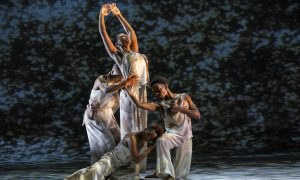 Catherine Kirk, Faith Mondesire, Tamisha Guy (below) and Amari Frazier in Kyle Abraham's 'Dear Lord, Make Me Beautiful.' Photo by Stephanie Berger.