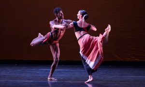 Martha Graham Dance Company's Lloyd Knight and Anne Souder in 'Dark Meadow Suite.' Photo by Robert Torres for Celebrity Series of Boston.