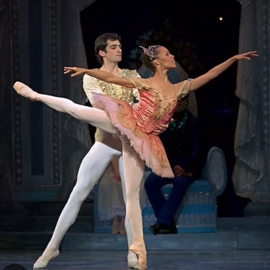 Tai Jimenez as Sugarplum with Pavel Gourevich in Boston Ballet's 'The Nutcracker.' Photo by Sabi Varga.